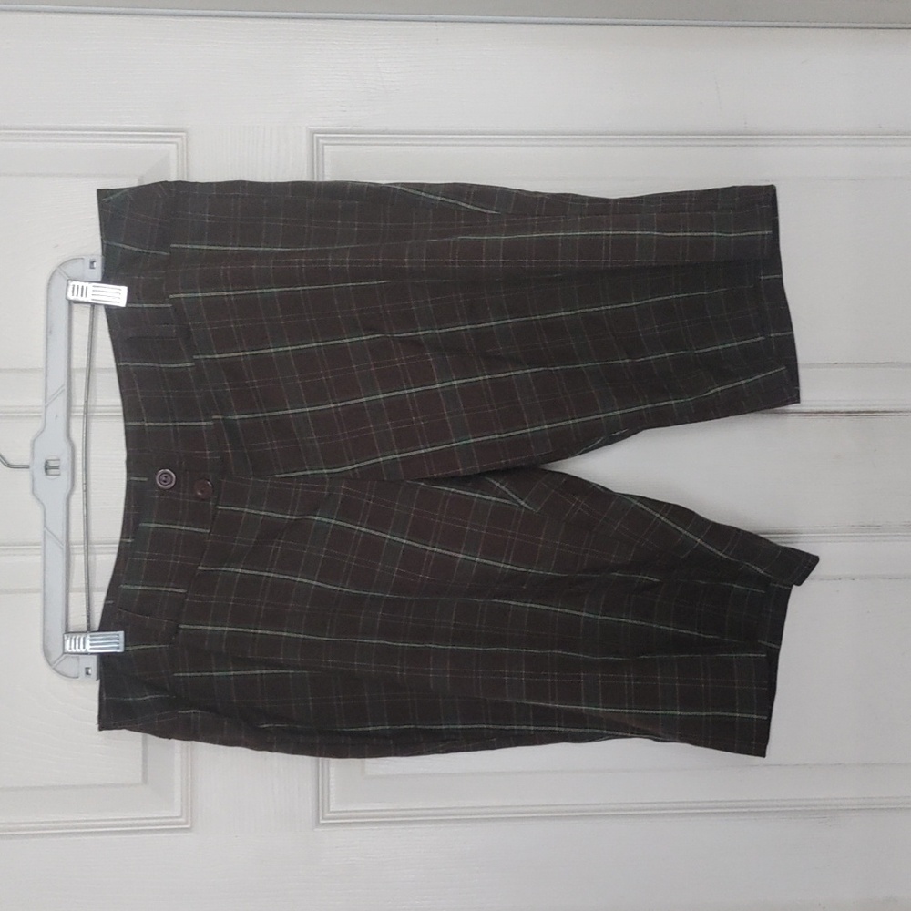 Celine by Champion 2X Women's Brown Plaided Shorts